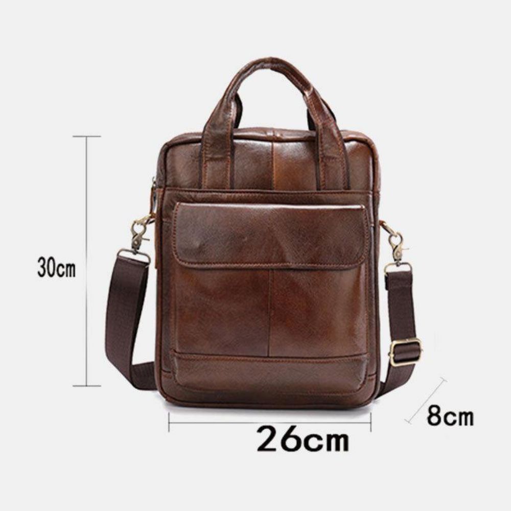 Mannen Echt Leer Grote Capaciteit Anti-Diefstal Vintage 6.5 Inch Telefoon Tas Messenger Aktetas Schoudertas Crossbody Tas Handtas