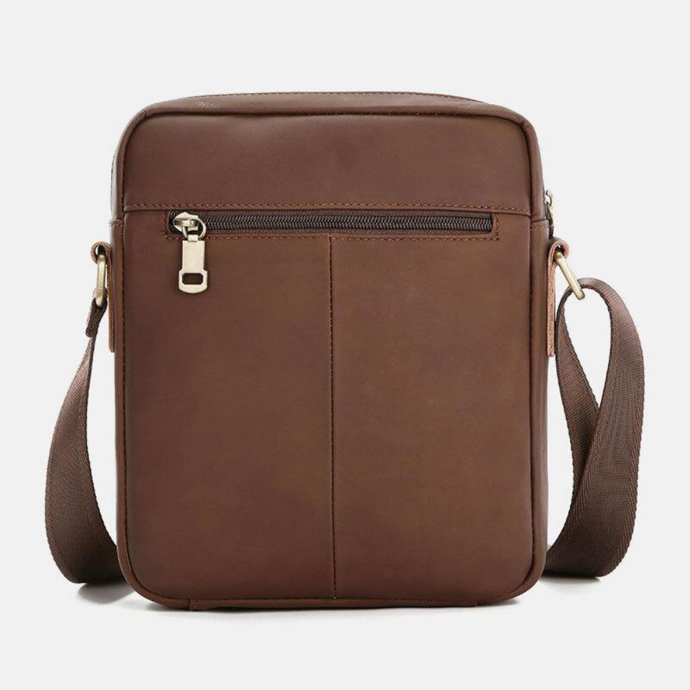 Mannen Echt Leer Grote Capaciteit Vintage Casual 6.5 Inch Telefoon Tas Crossbody Tas Schoudertas Messenger Aktetas