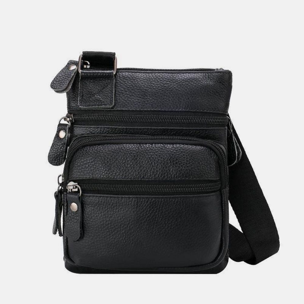 Mannen Echt Leer Grote Capaciteit Waterdichte Slijtvaste Crossbody Tas