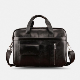 Mannen Echt Leer Multifunctionele Grote Capaciteit Multi-Pocket Crossbody Tas Schoudertas Handtas Messenger Aktetas