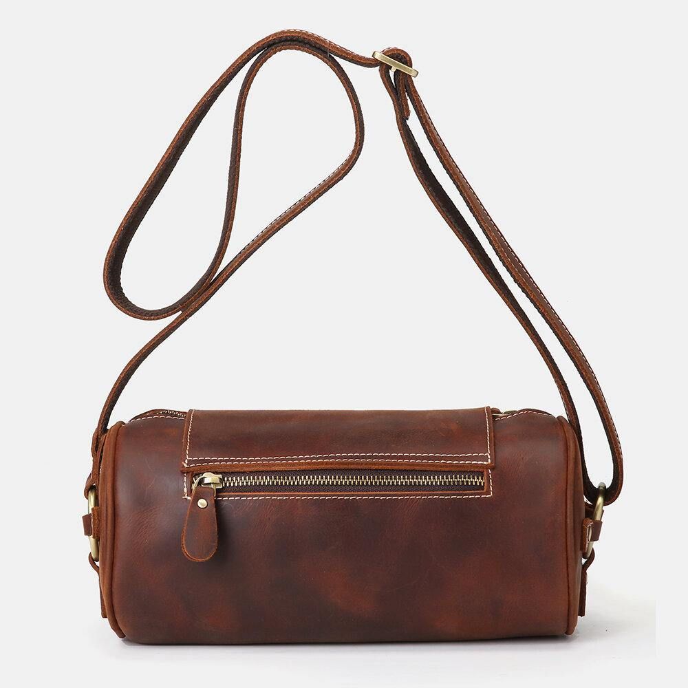 Mannen Echt Leer Retro Mode Verstelbare Crossbody Tas Schoudertas