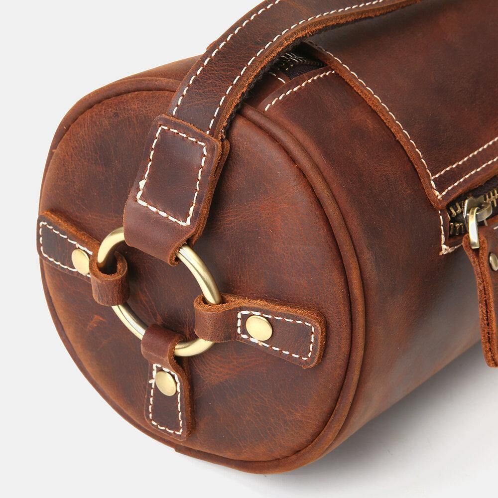 Mannen Echt Leer Retro Mode Verstelbare Crossbody Tas Schoudertas