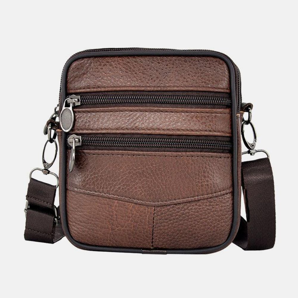 Mannen Lederen Crossbody Tas Met Grote Capaciteit Grote Capaciteit