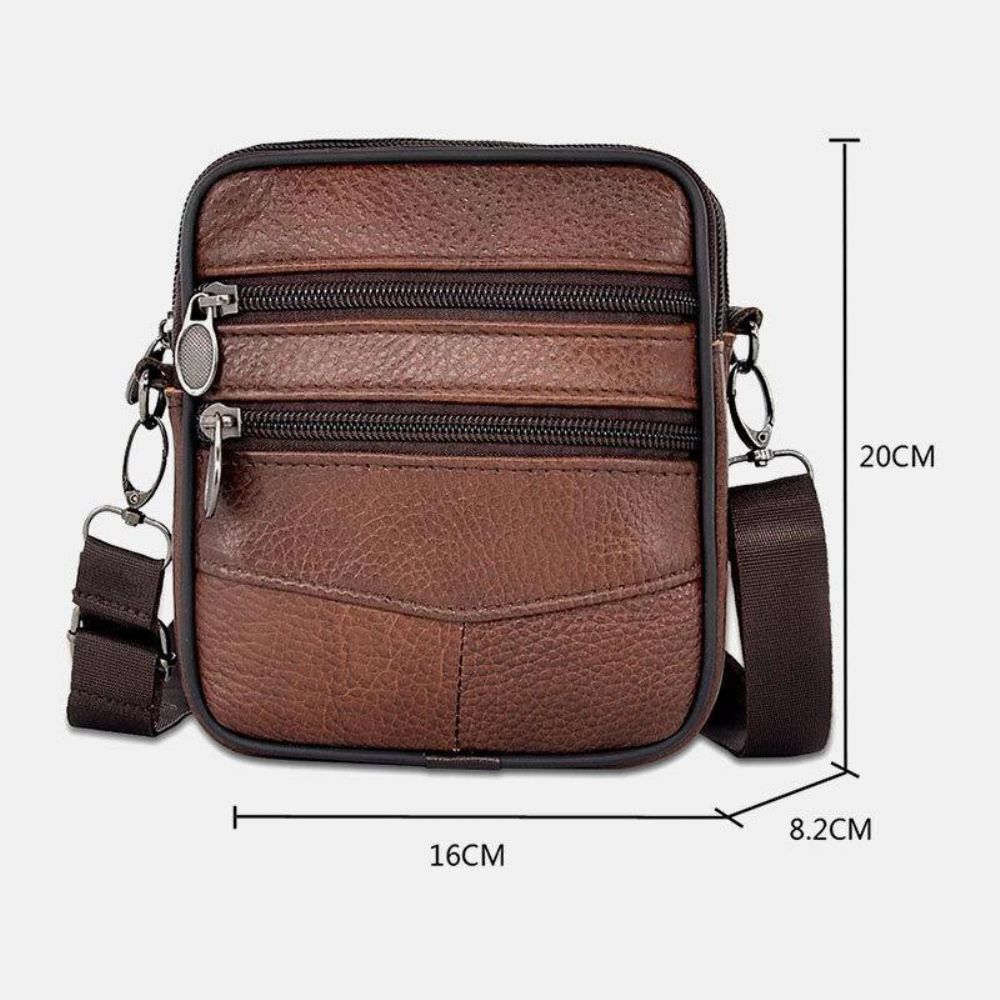 Mannen Lederen Crossbody Tas Met Grote Capaciteit Grote Capaciteit