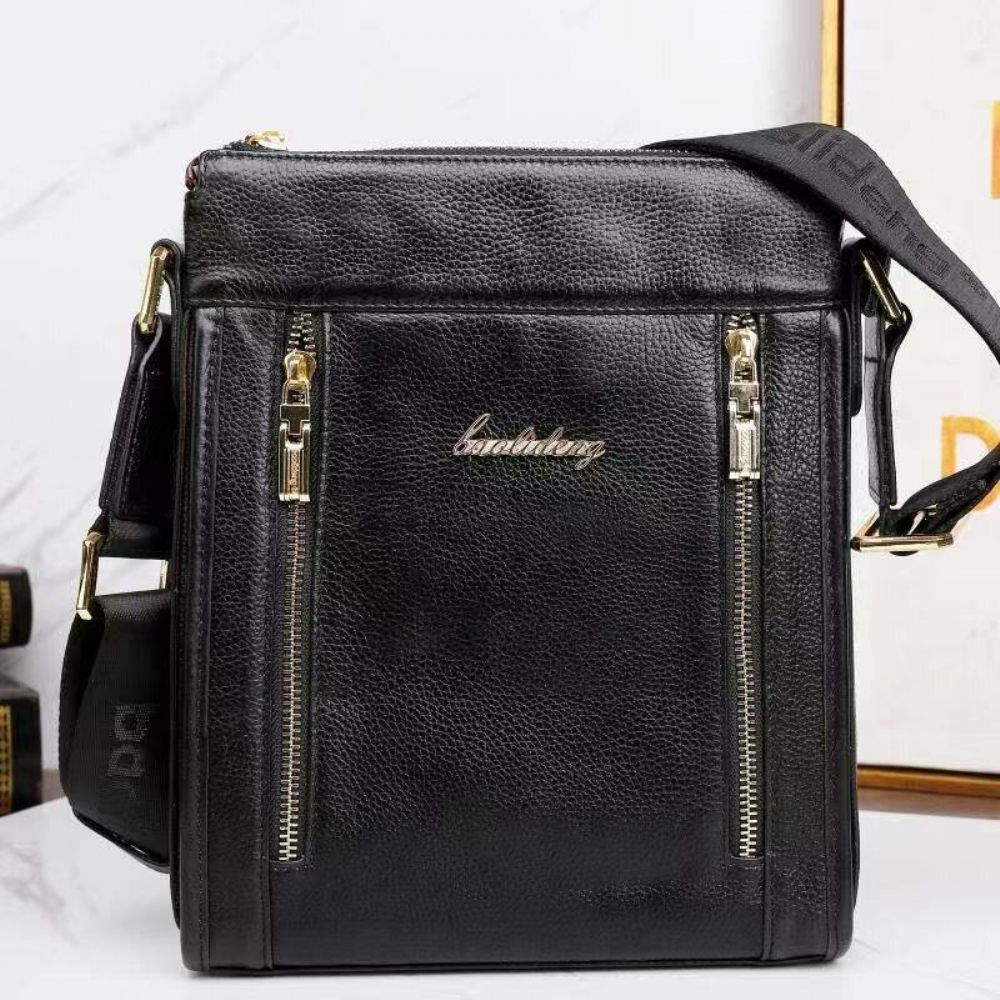 Mannen Lederen Koe Lederen Anti-Diefstal Crossbody Tas Schoudertas