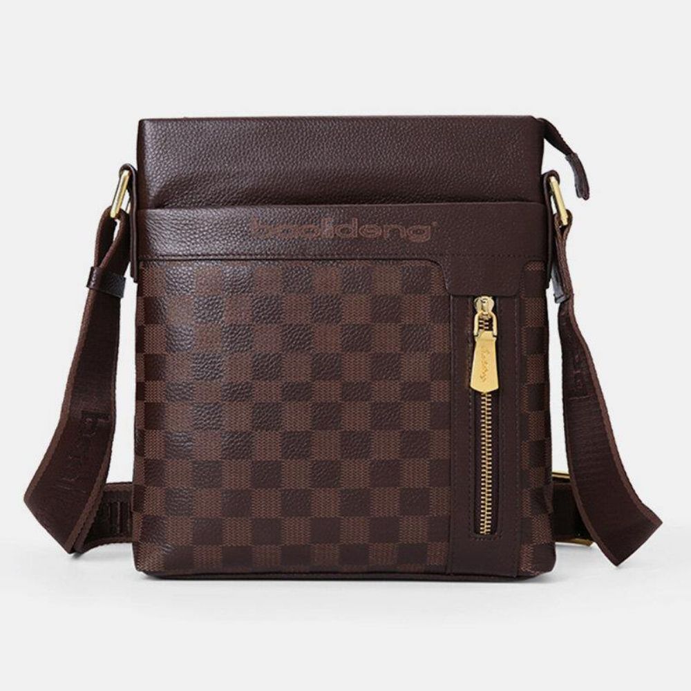 Mannen Lederen Koe Lederen Anti-Diefstal Crossbody Tas Schoudertas