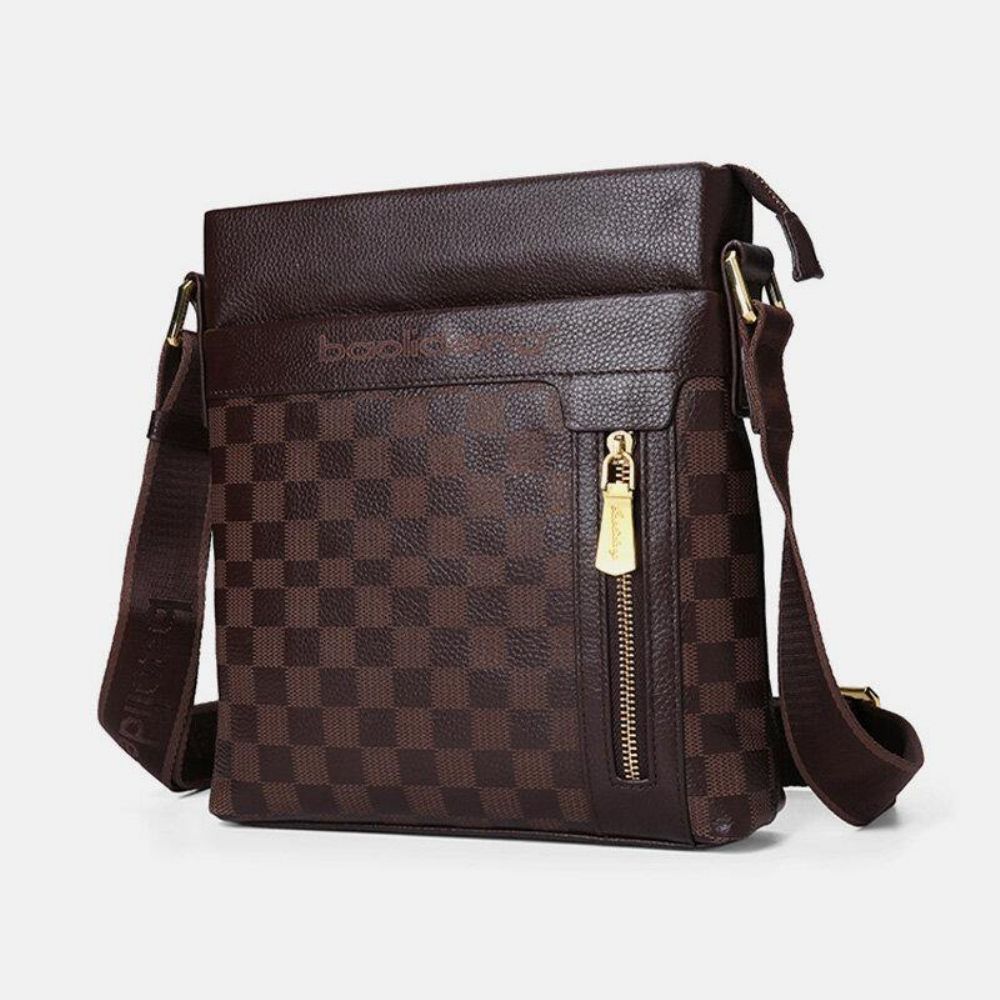 Mannen Lederen Koe Lederen Anti-Diefstal Crossbody Tas Schoudertas