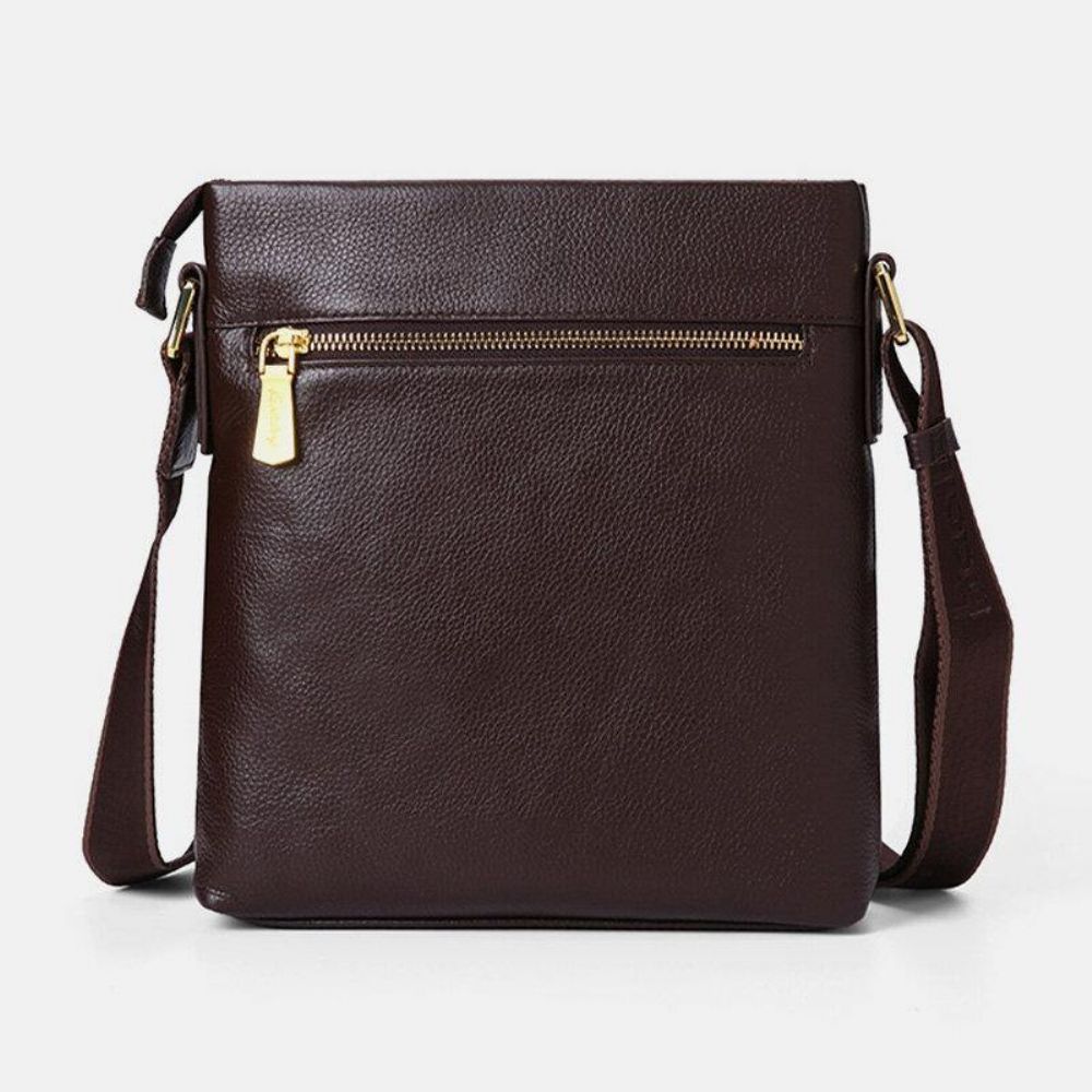 Mannen Lederen Koe Lederen Anti-Diefstal Crossbody Tas Schoudertas