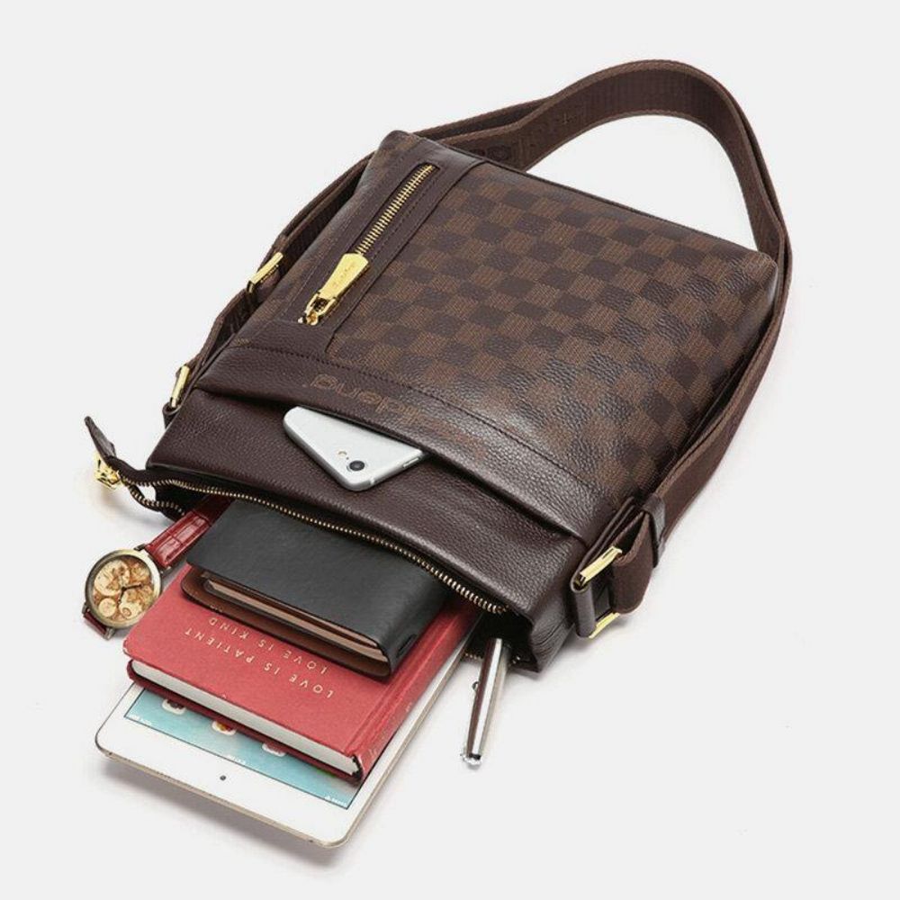 Mannen Lederen Koe Lederen Anti-Diefstal Crossbody Tas Schoudertas