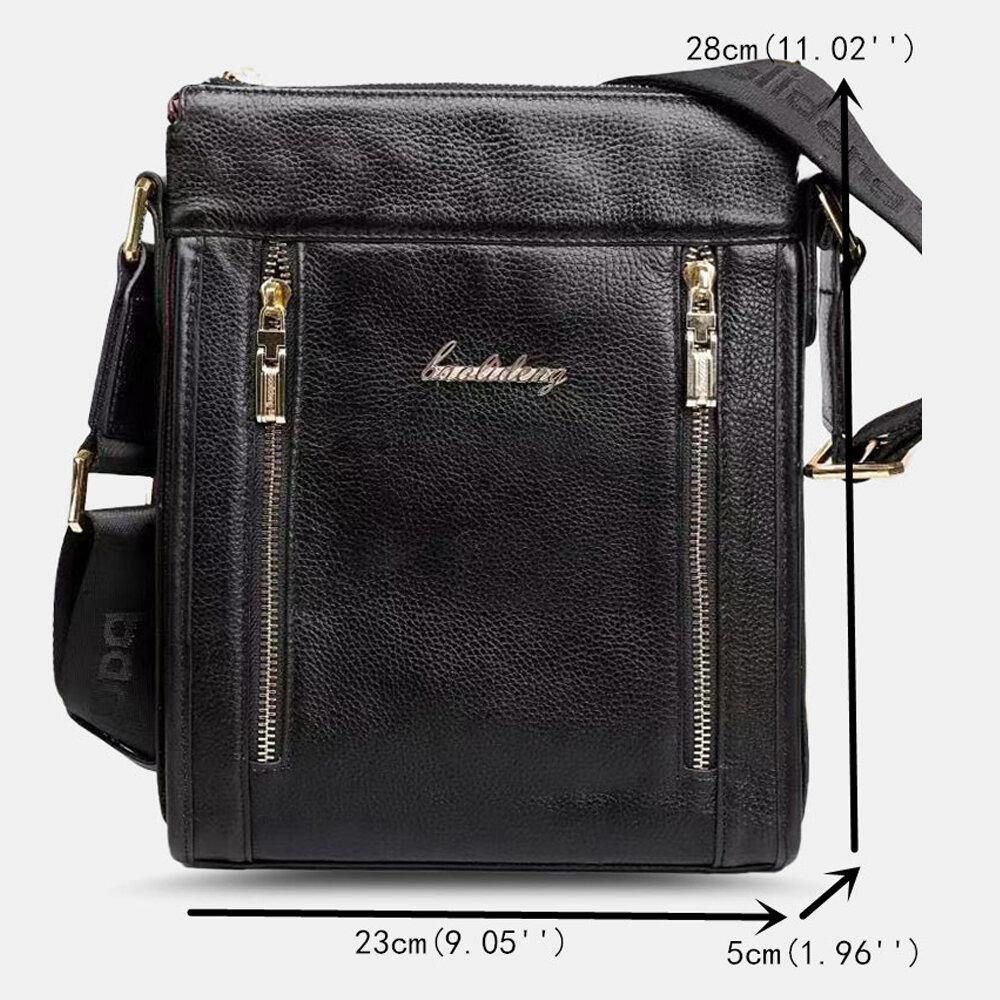 Mannen Lederen Koe Lederen Anti-Diefstal Crossbody Tas Schoudertas