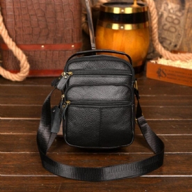 Mannen Lederen Multi-Pocket Vintage 6.3 Inch Telefoontas Crossbody Tassen Schoudertas Handtas