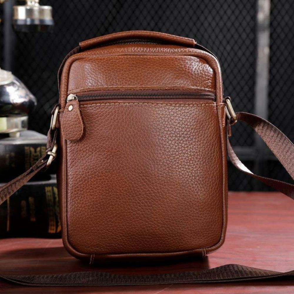 Mannen Lederen Multi-Pocket Vintage 6.3 Inch Telefoontas Crossbody Tassen Schoudertas Handtas