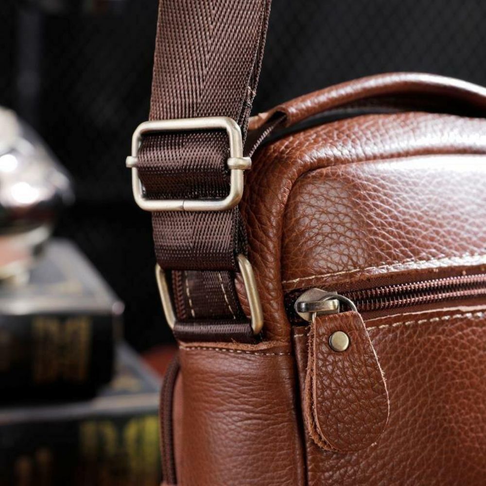 Mannen Lederen Multi-Pocket Vintage 6.3 Inch Telefoontas Crossbody Tassen Schoudertas Handtas