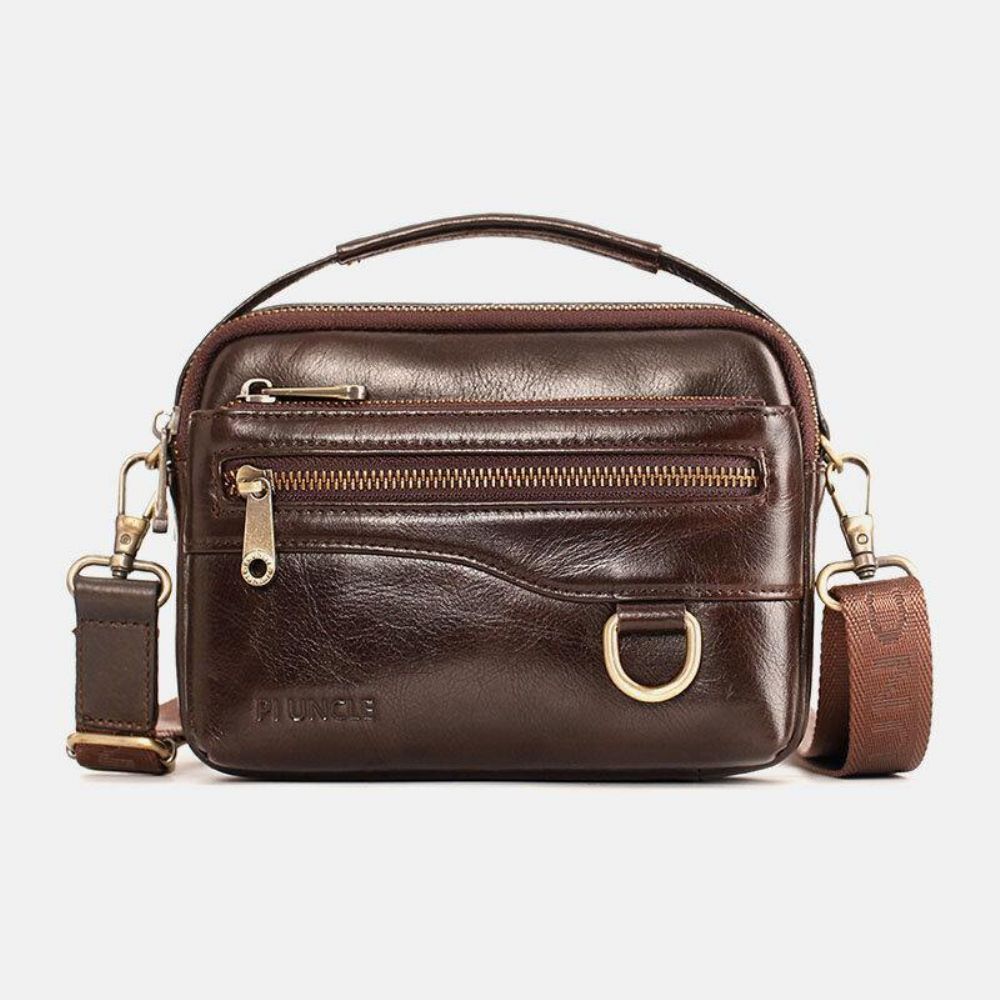 Mannen Lederen Multifunctionele Multi-Carry 4 Kaartsleuven Crossbody Tas Heuptas