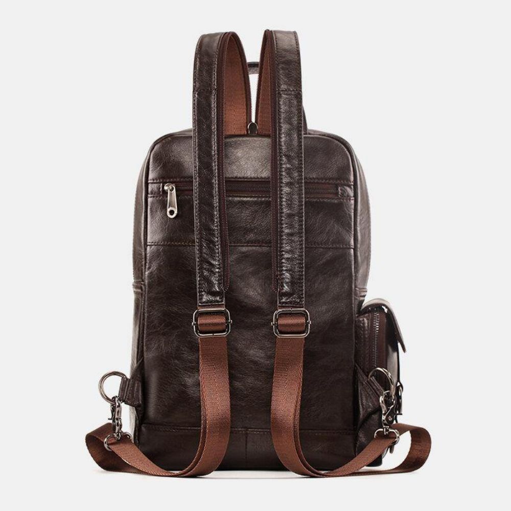 Mannen Lederen Multifunctionele Multi-Carry Outdoor Reizen Koeienhuid Crossbody Tas Rugzak