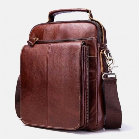 Mannen Lederen Retro Multifunctionele Multi-Pockets Multi-Layer Crossbody Tas