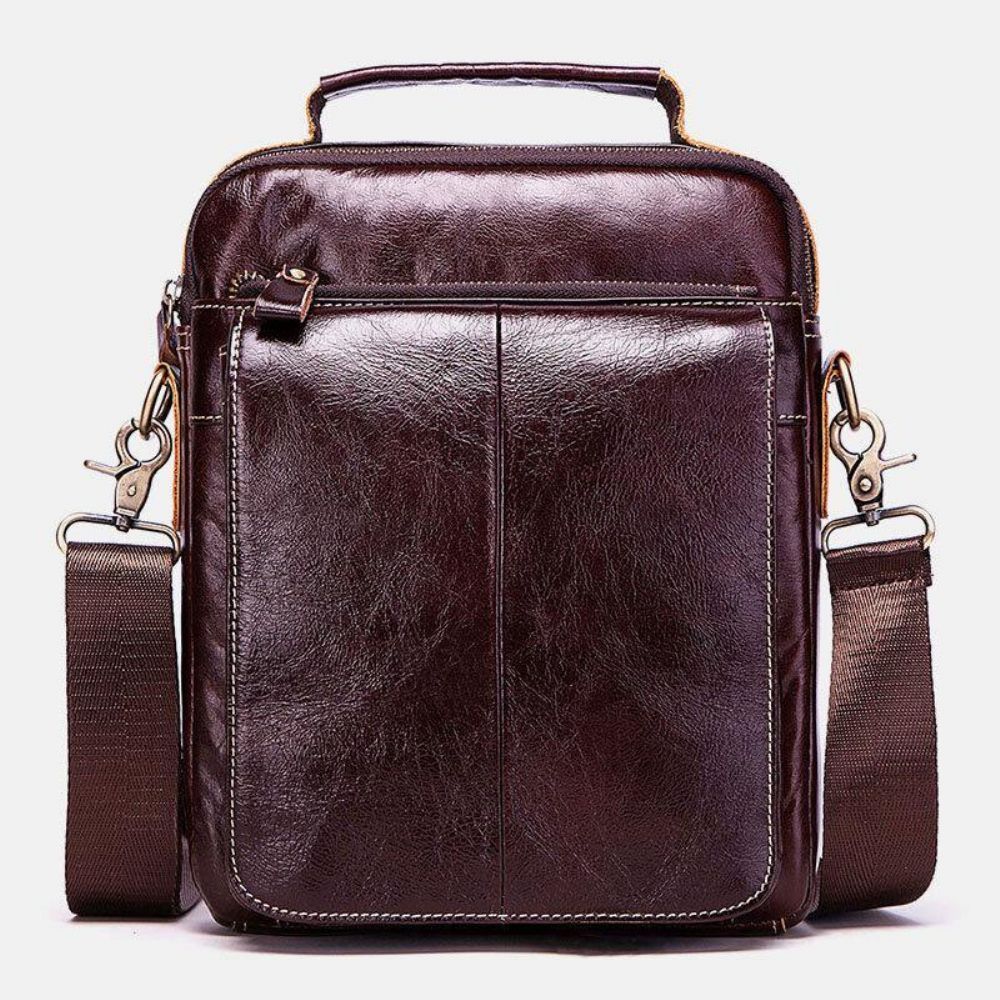 Mannen Lederen Retro Multifunctionele Multi-Pockets Multi-Layer Crossbody Tas