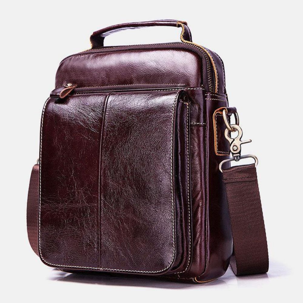 Mannen Lederen Retro Multifunctionele Multi-Pockets Multi-Layer Crossbody Tas