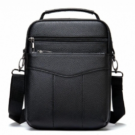 Mannen Lederen Retro Zakelijke Verticale Handtas Crossbody Tas