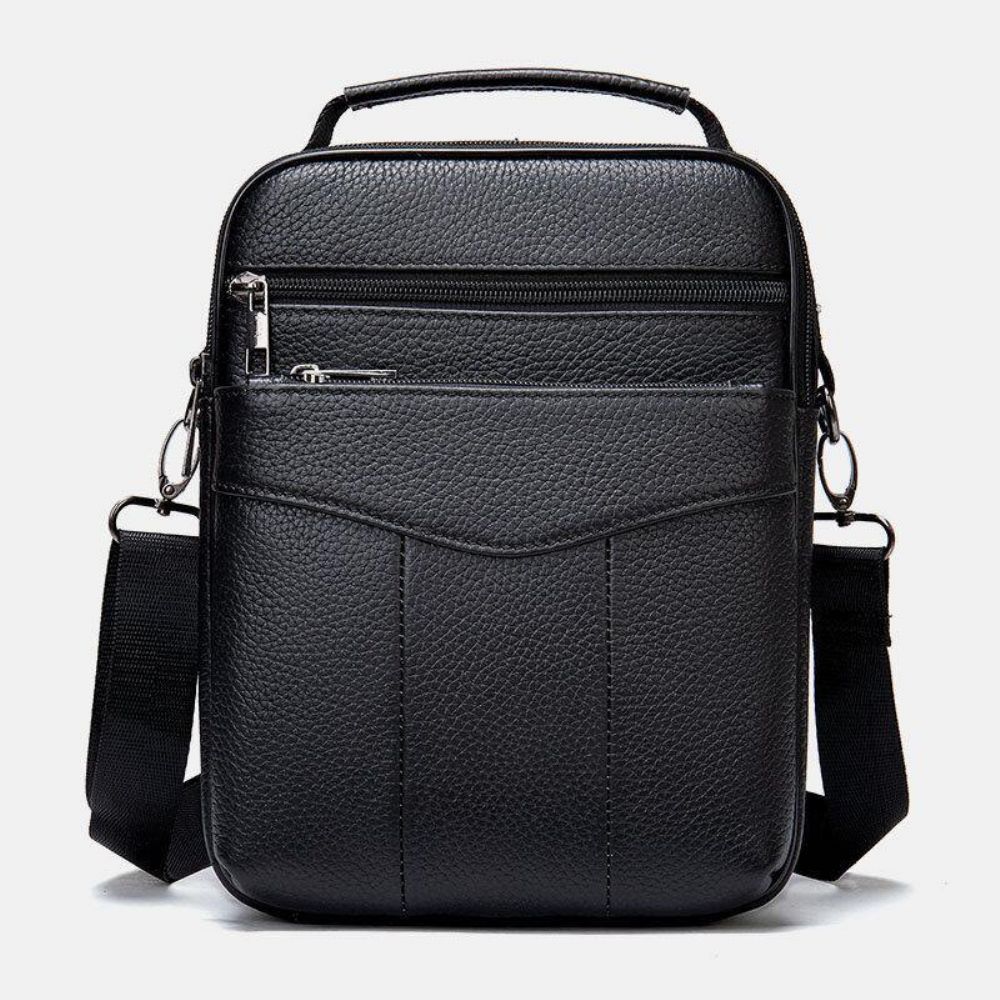 Mannen Lederen Retro Zakelijke Verticale Handtas Crossbody Tas