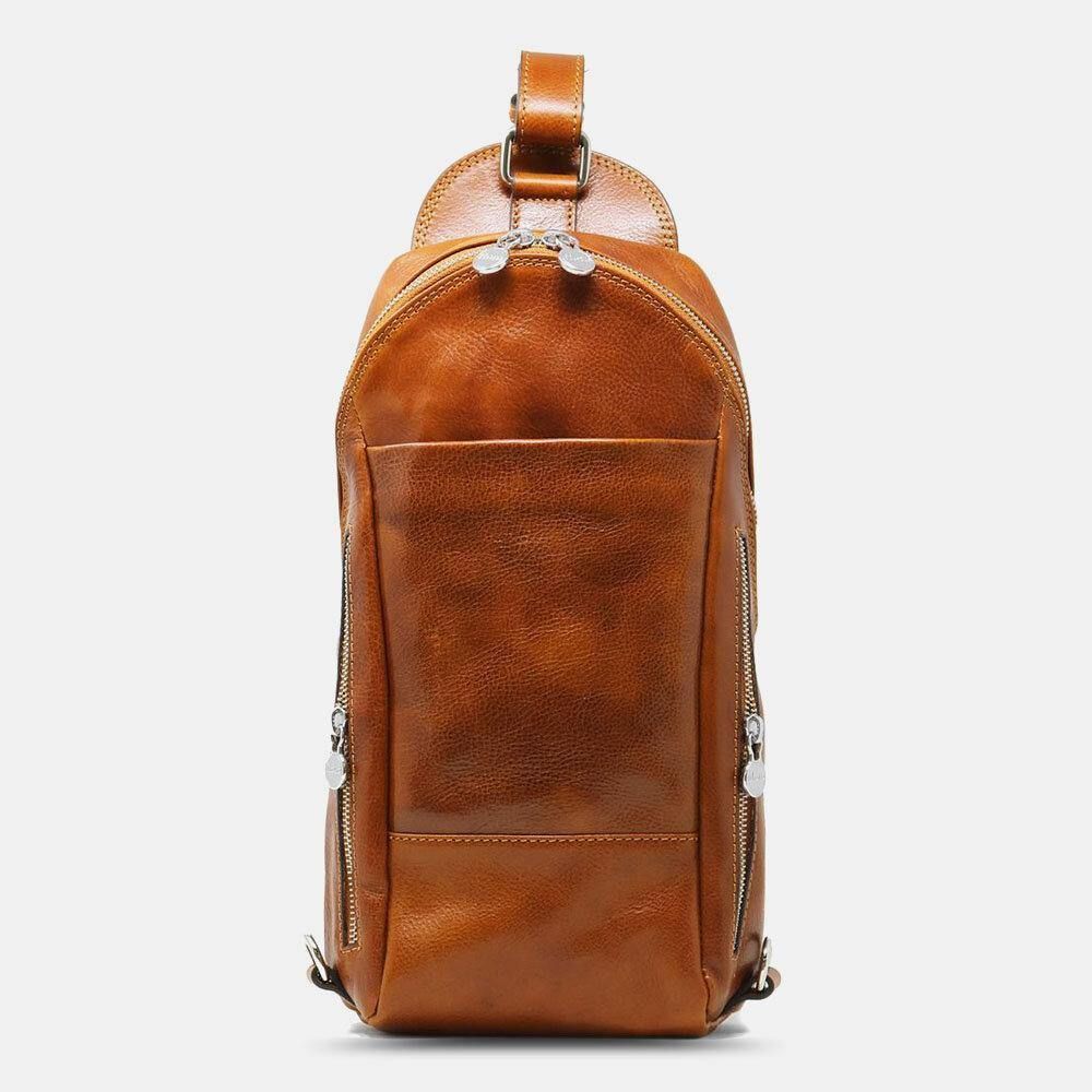 Mannen Pu Lederen Anti-Diefstal Vintage Casual Schoudertas Crossbody Tas Borst Tas Sling Bag Hippie Tas