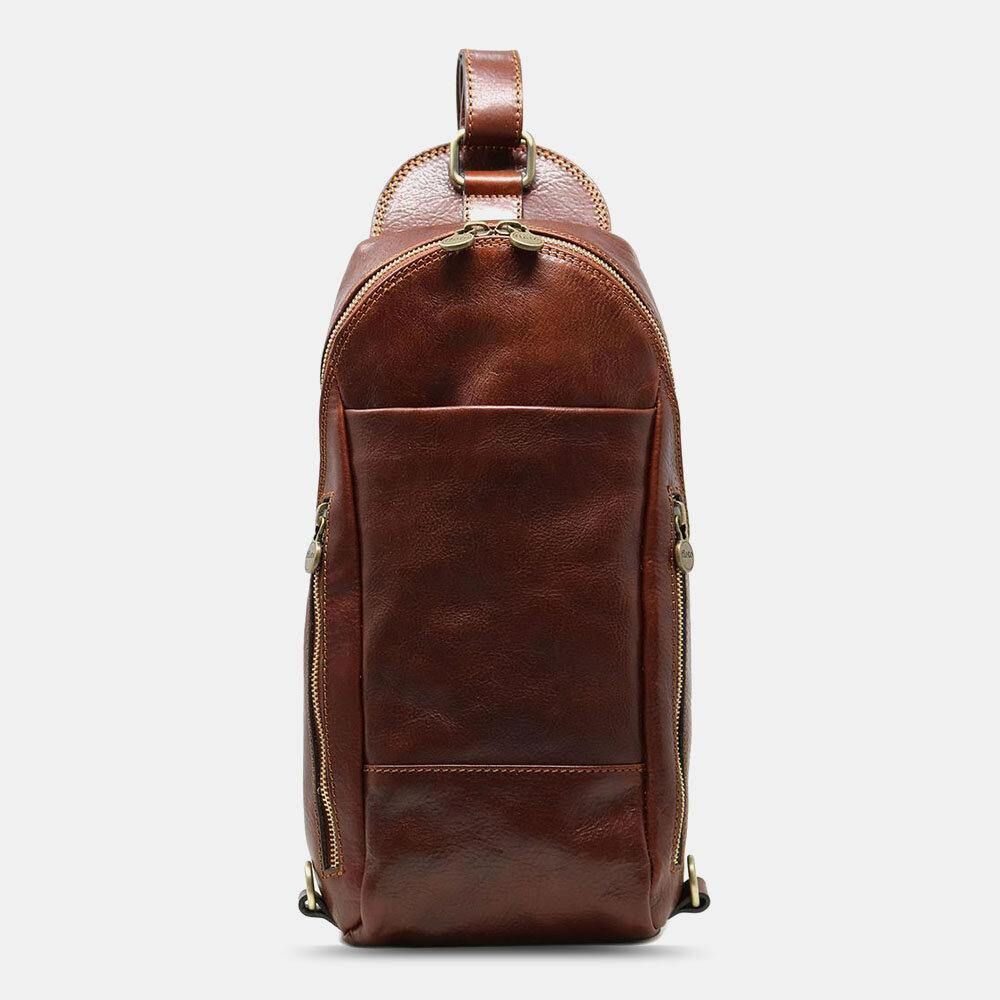 Mannen Pu Lederen Anti-Diefstal Vintage Casual Schoudertas Crossbody Tas Borst Tas Sling Bag Hippie Tas