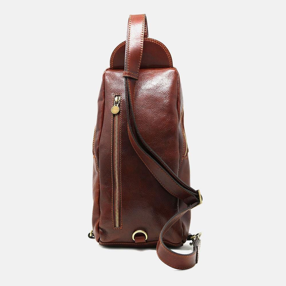 Mannen Pu Lederen Anti-Diefstal Vintage Casual Schoudertas Crossbody Tas Borst Tas Sling Bag Hippie Tas