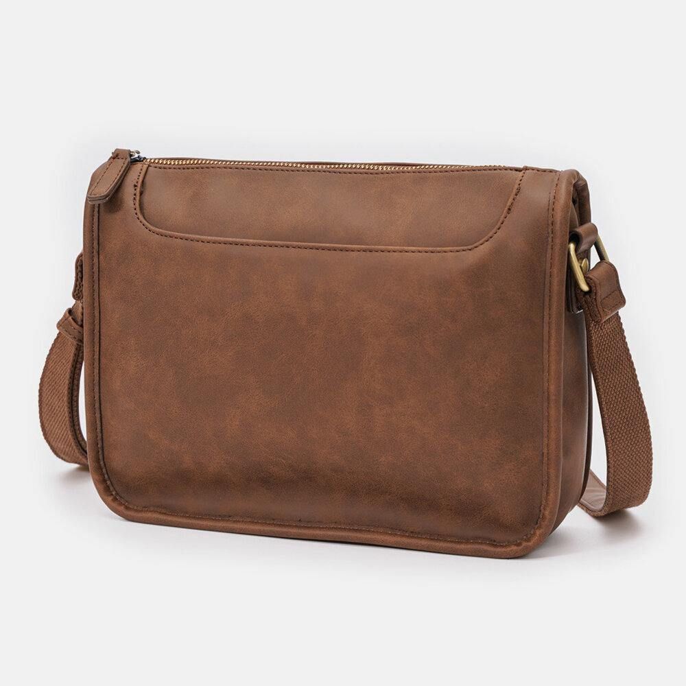 Mannen Pu Lederen Grote Capaciteit Vintage 6.3 Inch Telefoon Tas Messenger Bag Crossbody Tassen Schoudertas