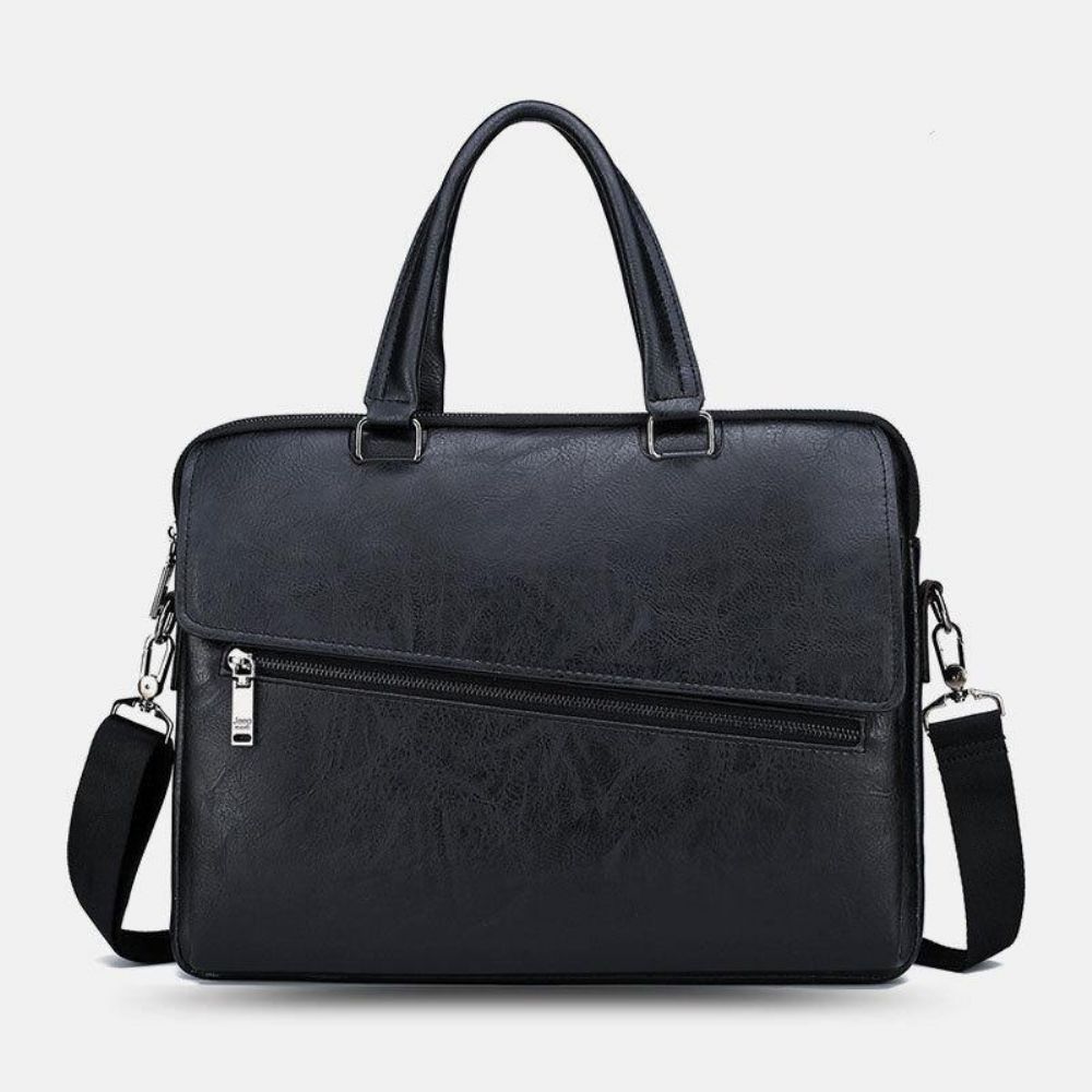 Mannen Pu Lederen Multifunctionele Anti-Diefstal Vintage Zakelijke Messengertas Crossbody Tas Handtas Schoudertas