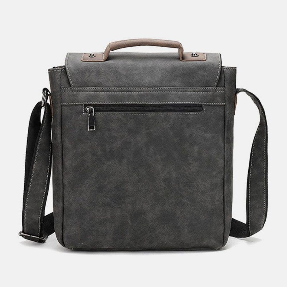 Mannen Pu-Leer Grote Capaciteit Vintage Casual Waterdicht Ademend Crossbody Tassen Schoudertassen Handtas