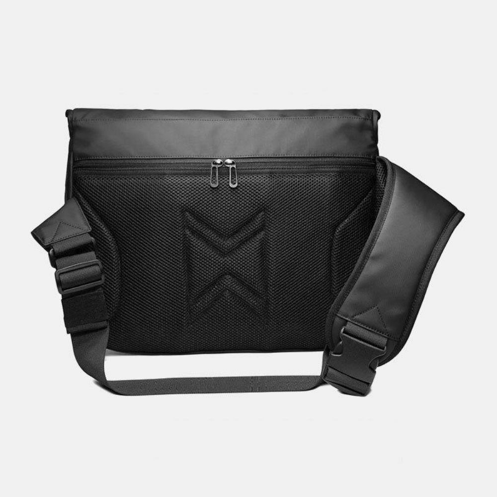 Mannen Pvc Waterdichte Grote Capaciteit Crossbody Tas Multifunctionele 15.6 Inch Laptop Aktetassen Messenger Schoudertas