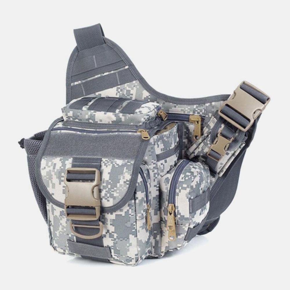 Unisex Oxford Doek Tactische Camouflage Outdoor Game Riding Multi-Carry Zadeltas Crossbody Tas Heuptas Rugzak