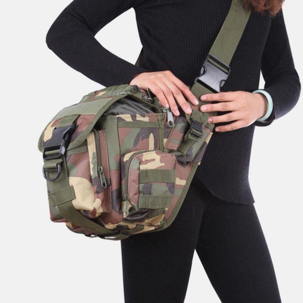 Unisex Oxford Doek Tactische Camouflage Outdoor Game Riding Multi-Carry Zadeltas Crossbody Tas Heuptas Rugzak