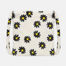 Vrouwen Vilten Grote Capaciteit Zachte Schattige Bloemen Dier Luipaard Patroon Schoudertas Handtas Crossbody Tas