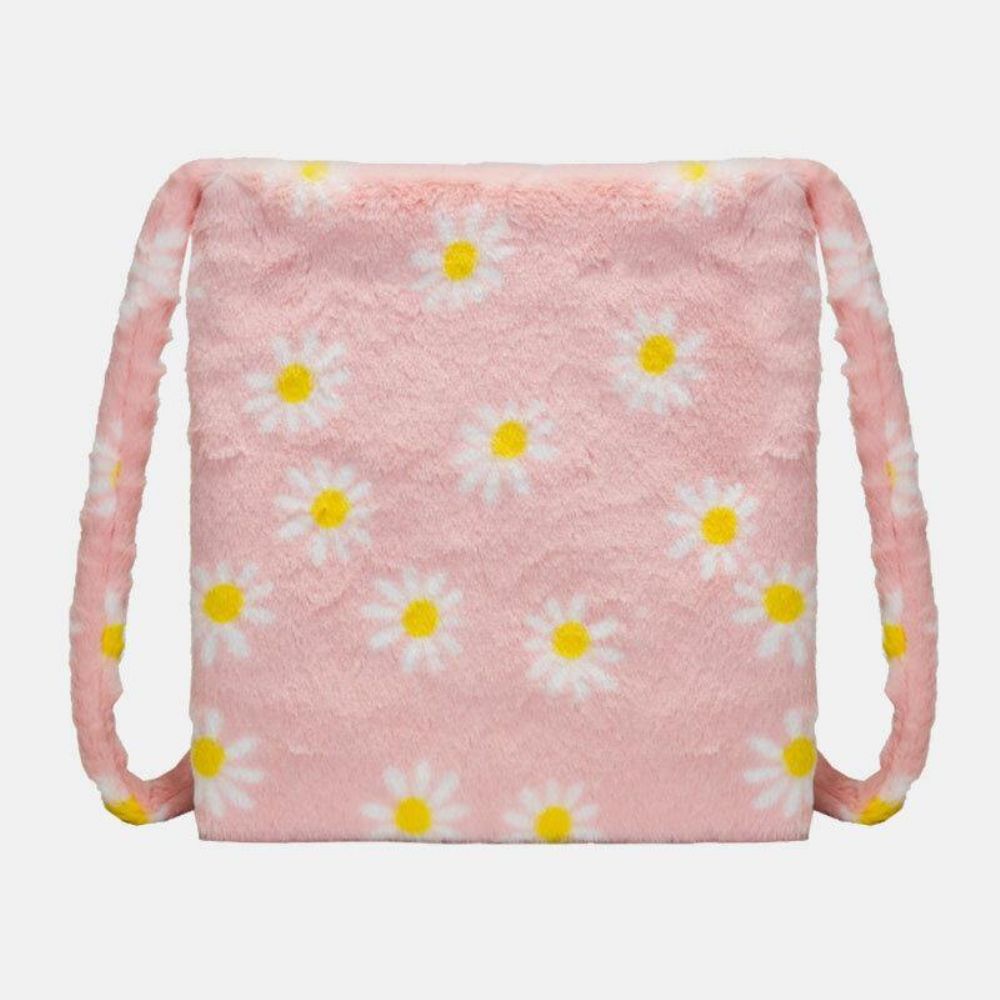 Vrouwen Vilten Grote Capaciteit Zachte Schattige Bloemen Dier Luipaard Patroon Schoudertas Handtas Crossbody Tas