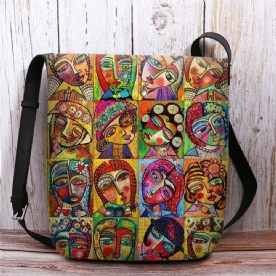 Vrouwen Voelde Multicolor Cartoon Figuur Print Crossbody Tas Schoudertas