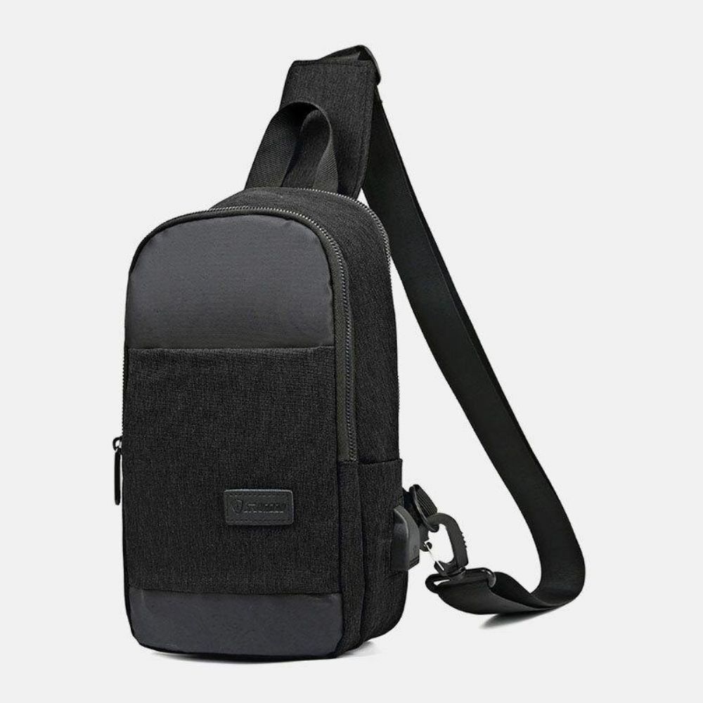 Heren Oxford Waterdichte Grote Capaciteit Usb Opladen Borsttas Messenger Crossbody Tas