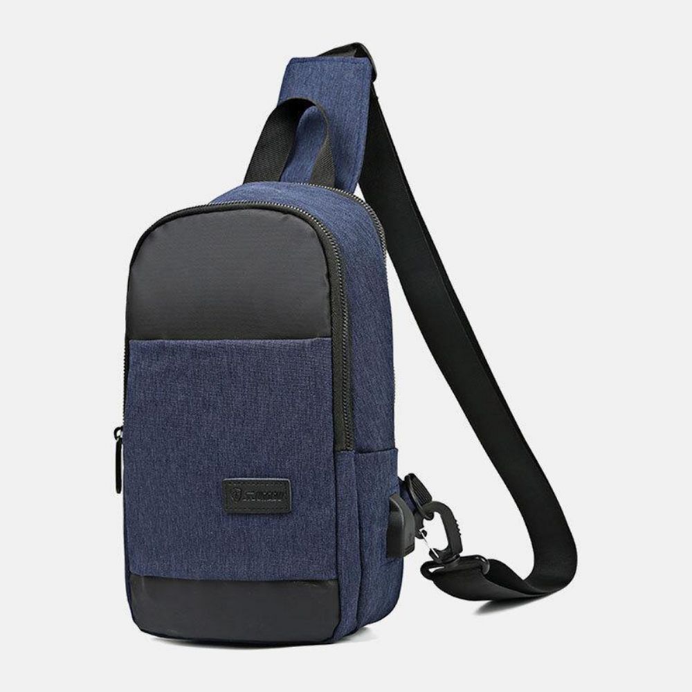 Heren Oxford Waterdichte Grote Capaciteit Usb Opladen Borsttas Messenger Crossbody Tas