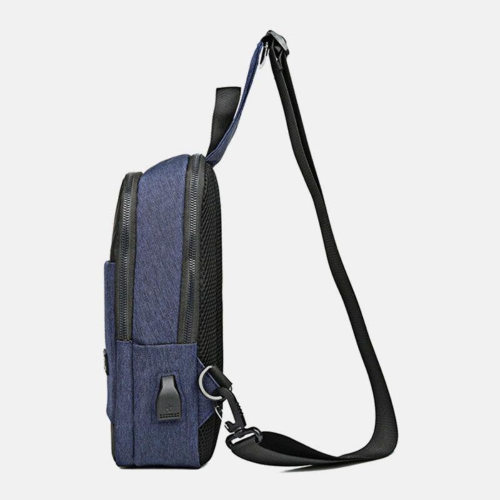 Heren Oxford Waterdichte Grote Capaciteit Usb Opladen Borsttas Messenger Crossbody Tas