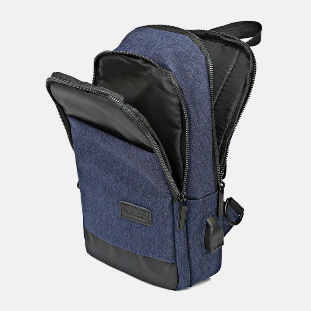 Heren Oxford Waterdichte Grote Capaciteit Usb Opladen Borsttas Messenger Crossbody Tas