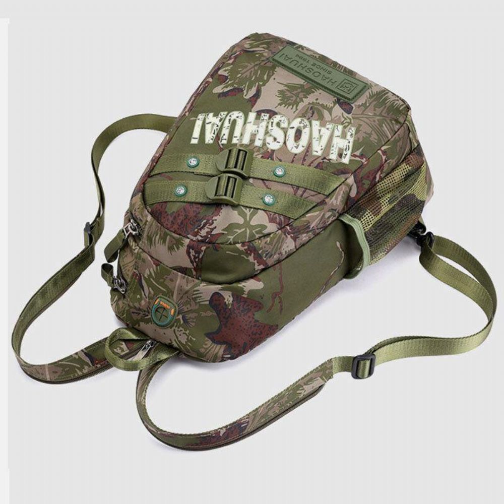 Mannen Camoufleert Multifunctionele Grote Capaciteit Waterdichte Sport Borsttas Schoudertas Crossbody Tas Rugzak