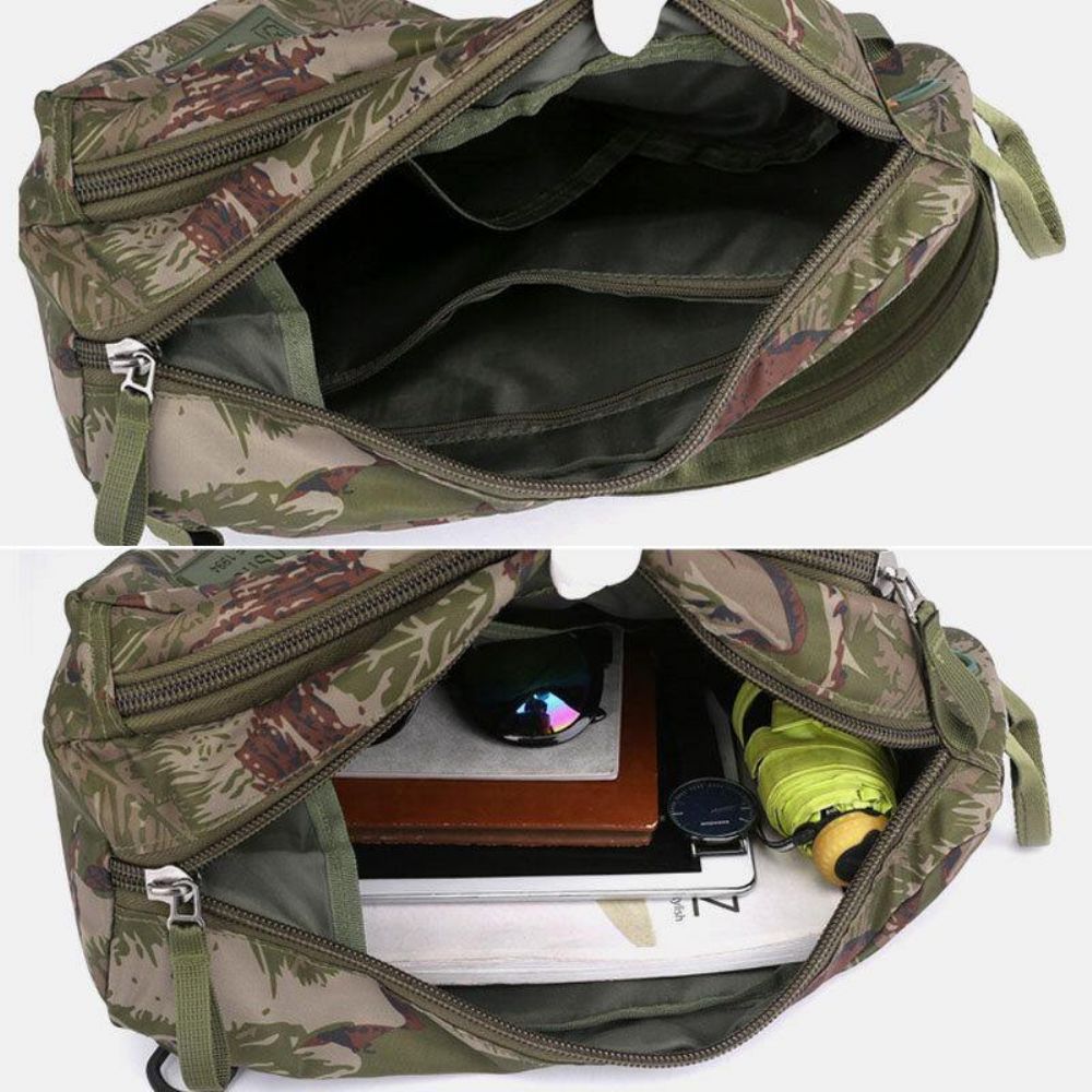 Mannen Camoufleert Multifunctionele Grote Capaciteit Waterdichte Sport Borsttas Schoudertas Crossbody Tas Rugzak