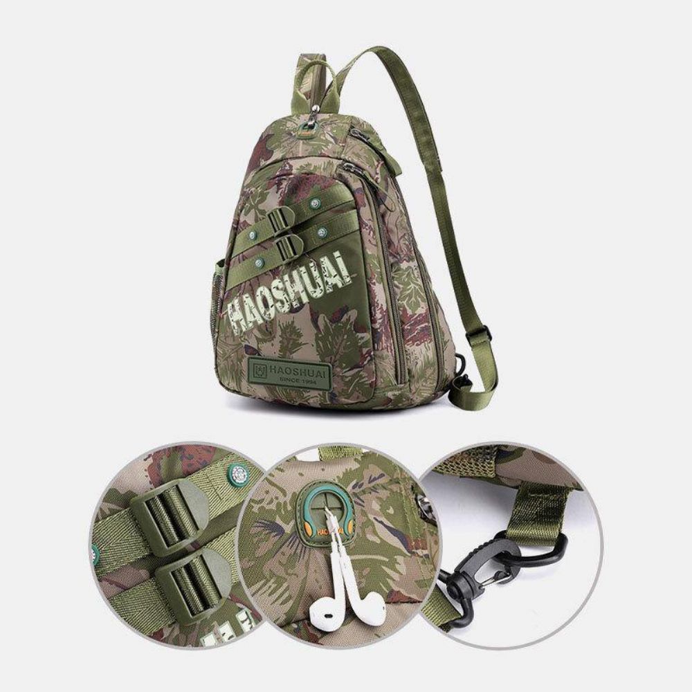 Mannen Camoufleert Multifunctionele Grote Capaciteit Waterdichte Sport Borsttas Schoudertas Crossbody Tas Rugzak