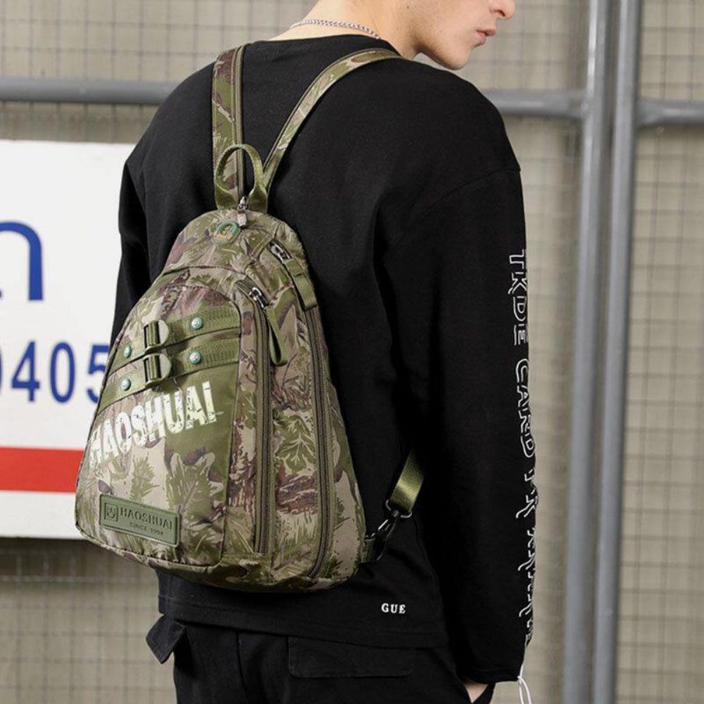 Mannen Camoufleert Multifunctionele Grote Capaciteit Waterdichte Sport Borsttas Schoudertas Crossbody Tas Rugzak