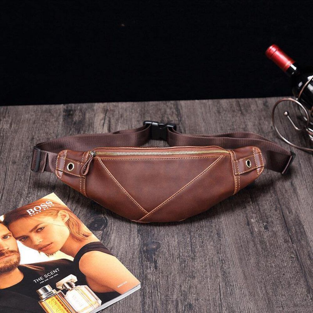 Mannen Kunstleer Mode Retro Multi-Carry Messenger Bag Borsttas Heuptas Sling Bag