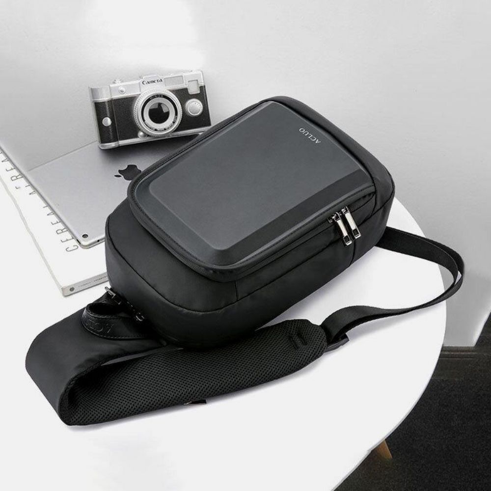 Mannen Usb Opladen Waterdichte Borsttas Casual Afneembare Schouderriem Ademende Crossbody Tassen Schoudertas