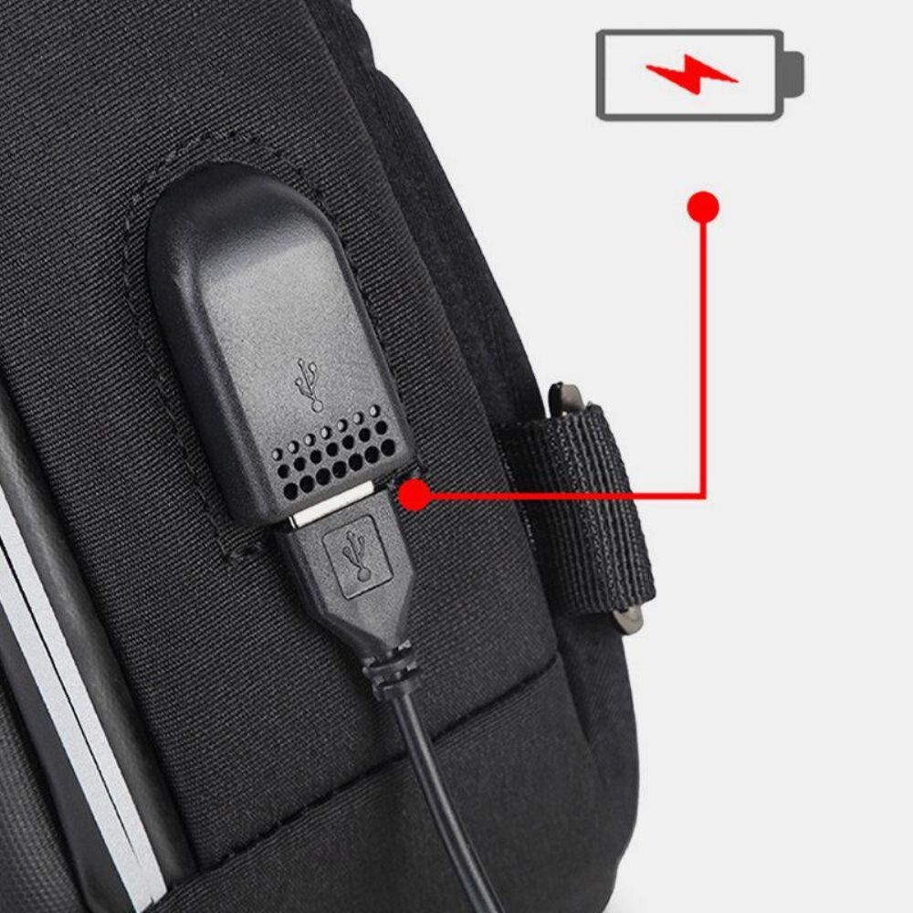 Mannen Usb-Oplader Met Grote Capaciteit Meerdere Lagen Waterdichte Crossbody-Tas Borsttas Sling Bag