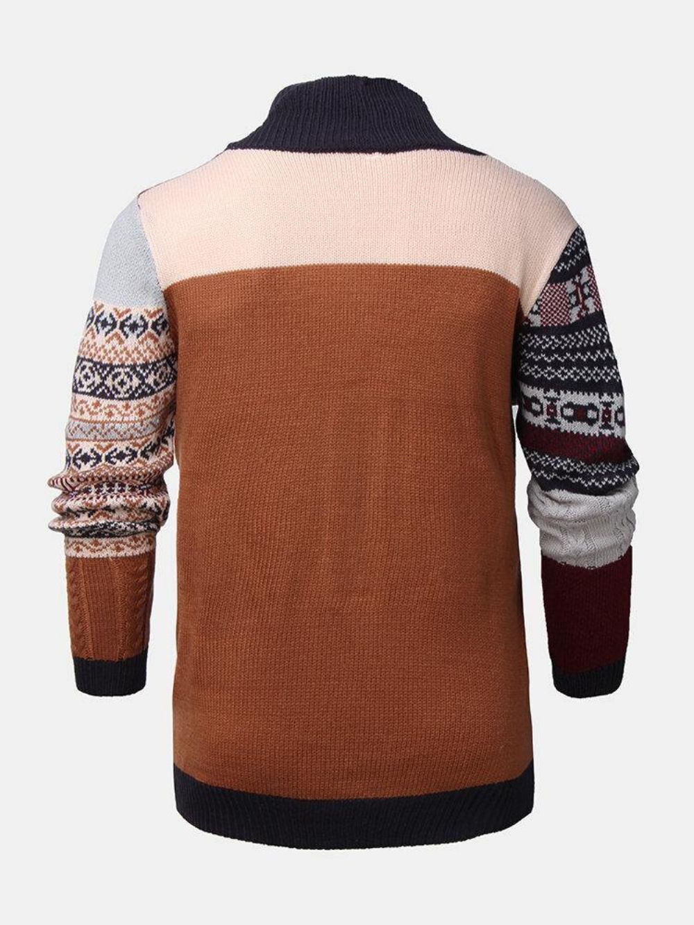 Ethinc Style Graphics Gebreide Single-Breasted Sweatervesten Met Zak Heren