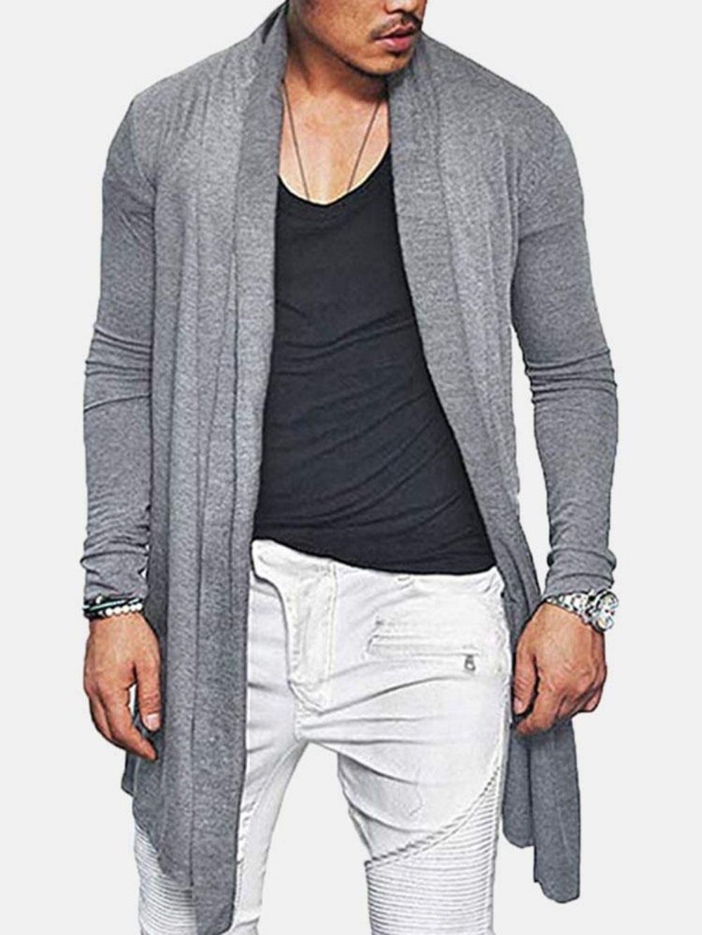 Heren Lente Herfst Halflange Effen Kleur Casual Vesten Met Zakjack