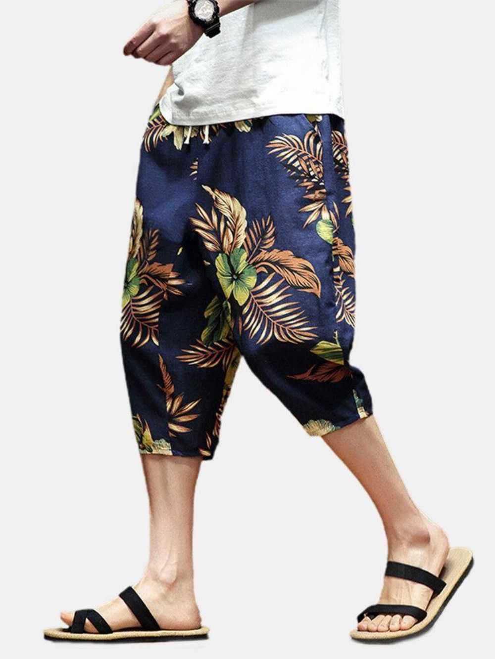 Casual Broek In Etnische Stijl Heren Met Abstracte Print Zak